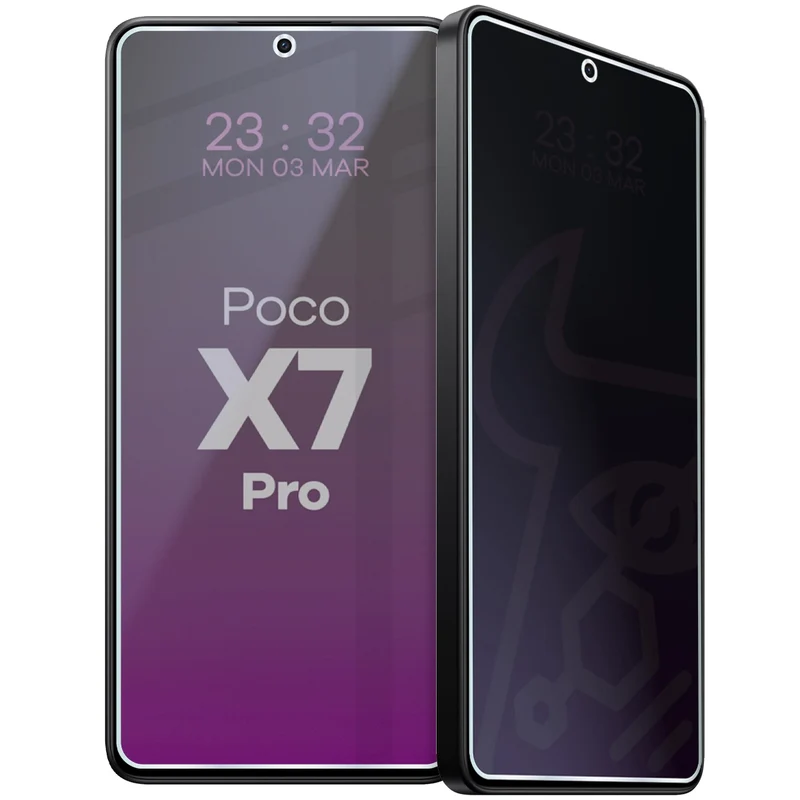 Hybridglas mit Privatschutzfilter für Xiaomi Poco X7 Pro, Bizon Hybrid Shadow, Matt