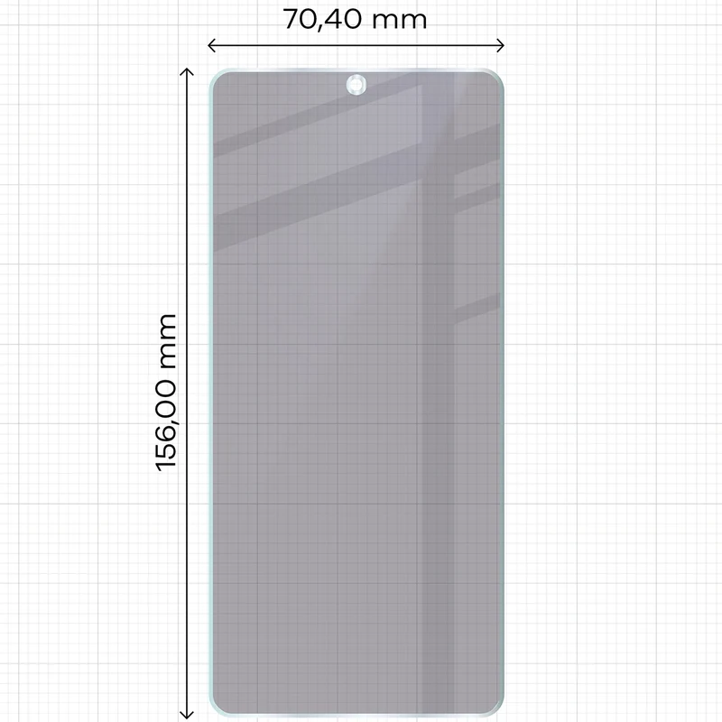 Hybridglas mit Privatschutzfilter für Xiaomi Poco X7 Pro, Bizon Hybrid Shadow, Matt