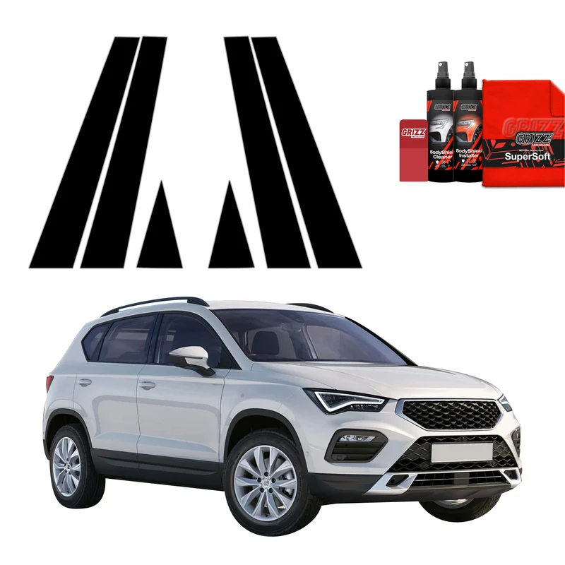 6in1 Schwarze Grizz Protector schutzfolie für B-C-Säule - Seat Ateca (2020-2026)
