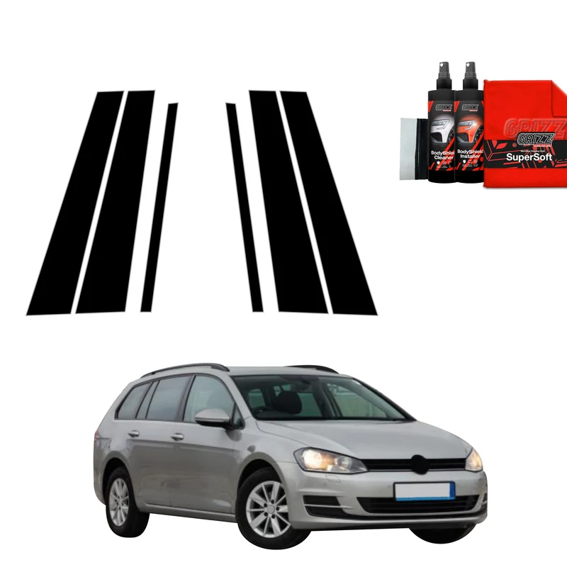6in1 Schwarze Grizz Protector schutzfolie für B-C-Säule - Volkswagen Golf 7 Variant (2013-2020)