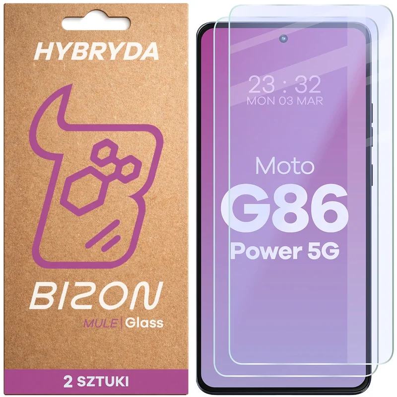 Flexibles Hybridglas für Motorola Moto G86 Power 5G, Bizon Hybrid Mule Duo, 2 Stück