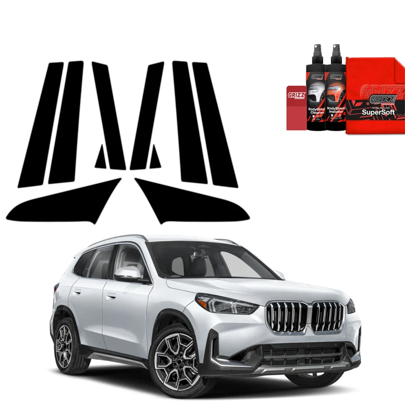 10in1 Schwarze Grizz Protector schutzfolie für A-B-C-Säule - BMW X1 (2023- 2025)