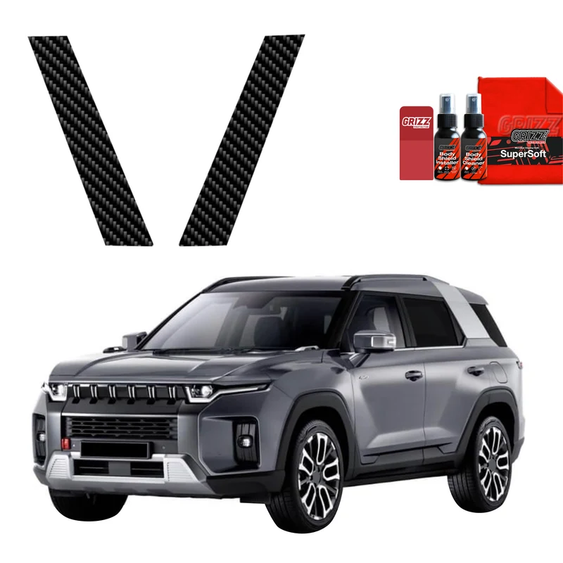 2in1 Kohlenstoff Schutzfolie Grizz Protector für C-Säule - SsangYong Torres (2024-2026)