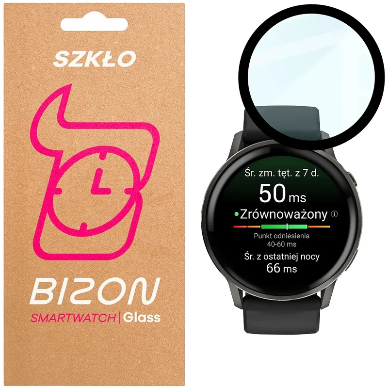 Hybrides Glas für Garmin Venu 4 45 mm, Bizon Glass Watch Edge Hybrid, Schwarz