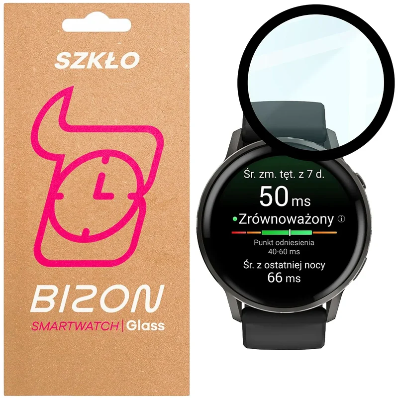 Hybrides Glas für Garmin Venu 4 41 mm, Bizon Glass Watch Edge Hybrid, Schwarz