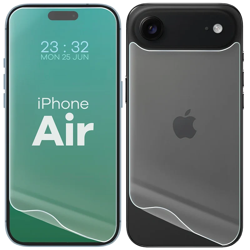 Hydrogel Folie für Display und Rückseite Bizon Film Hydrogel Pack für iPhone Air, 2 Stück