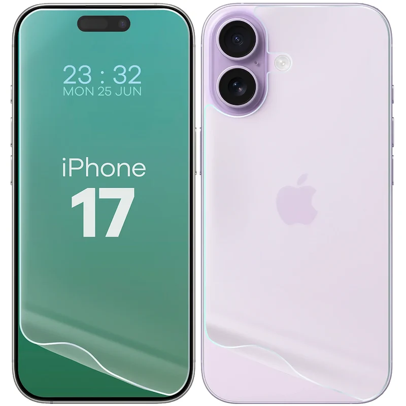 Hydrogel Folie für Display und Rückseite Bizon Film Hydrogel Pack für iPhone 17, 2 Stück
