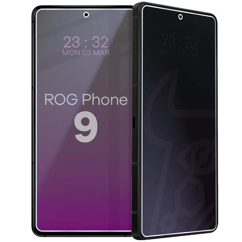 Hybridglas mit Privatschutzfilter für Asus ROG Phone 9, Bizon Hybrid Shadow, Matt