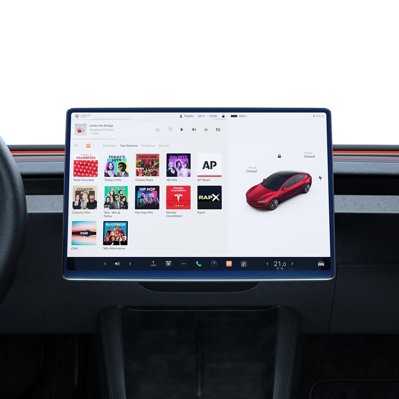 Glas für Tesla Model 3 2024-2026 / Y 2024-26, Spigen Glas.tR EZ Fit FC AC 1-Pack, Schwarzer Rahmen