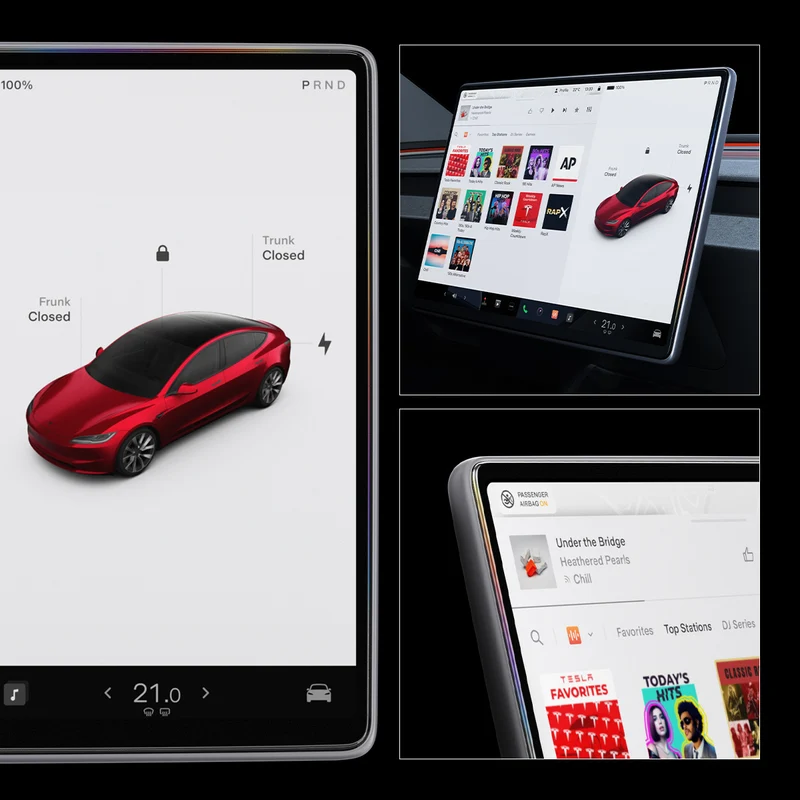 Glas für Tesla Model 3 2024-2026 / Y 2024-26, Spigen Glas.tR EZ Fit FC AC 1-Pack, Schwarzer Rahmen