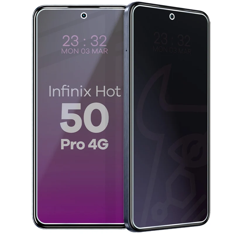 Hybridglas mit Privatschutzfilter für Infinix Hot 50 Pro 4G, Bizon Hybrid Shadow, Matt