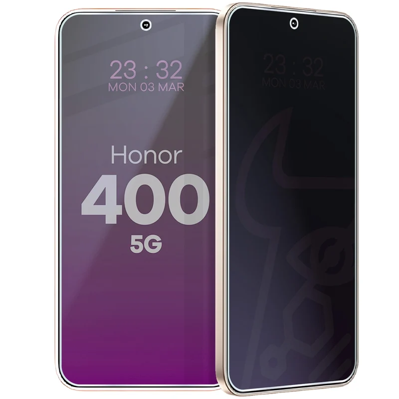 Hybridglas mit Privatschutzfilter für Honor 400 5G, Bizon Hybrid Shadow, Matt