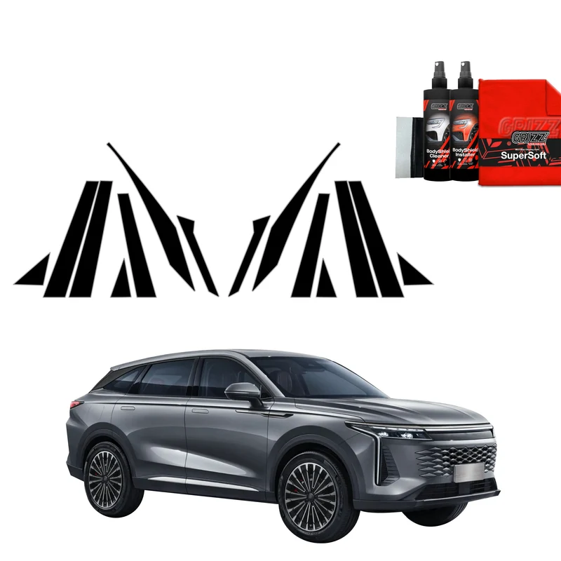14in1 Schwarze Grizz Protector schutzfolie für A-B-C-Säule - OMODA 9 Super Hybrid (2025-2026)
