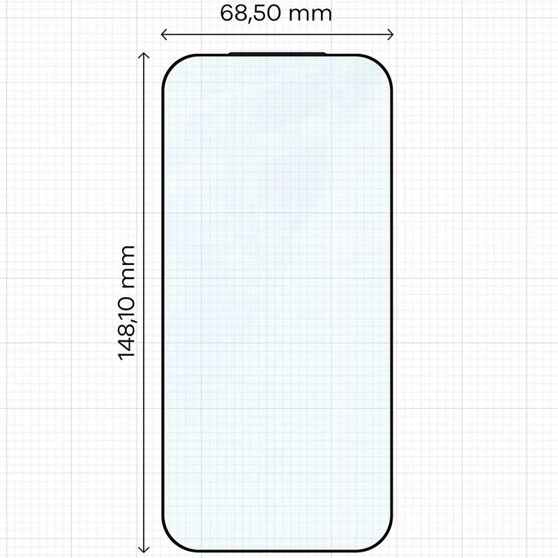 Gehärtetes Glas für Xiaomi 17, Bizon Glass Edge, Schwarzer Rahmen