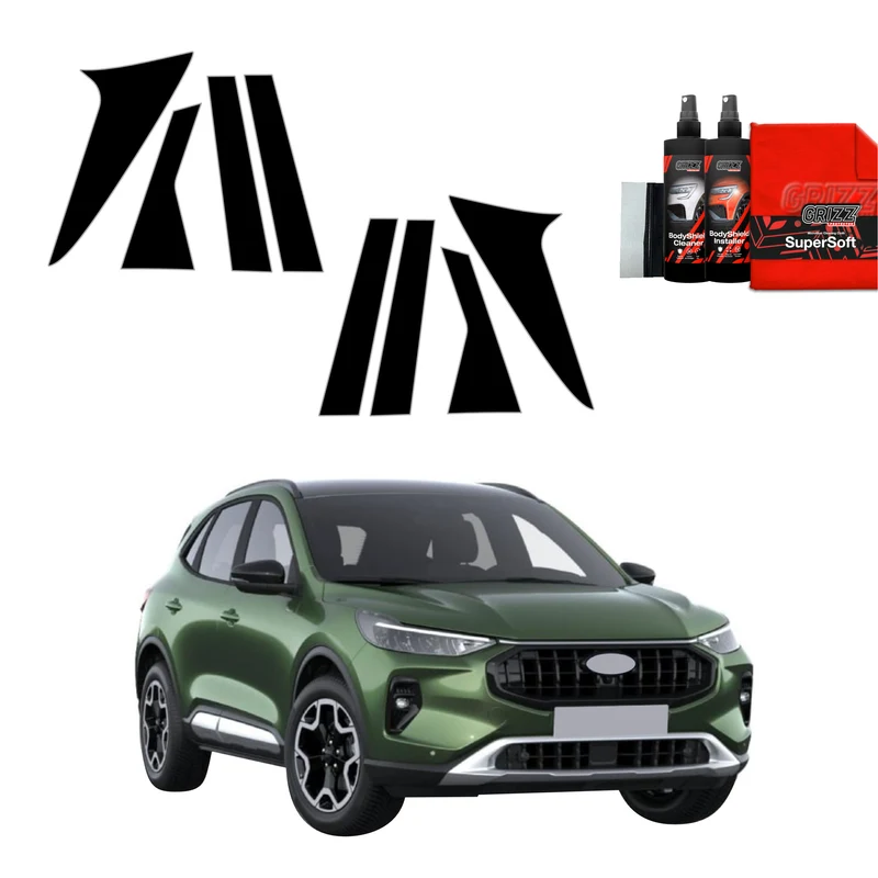 8in1 Schwarze Grizz Protector schutzfolie für B-C-Säule - Ford Kuga Active Facelift (2024-2026)