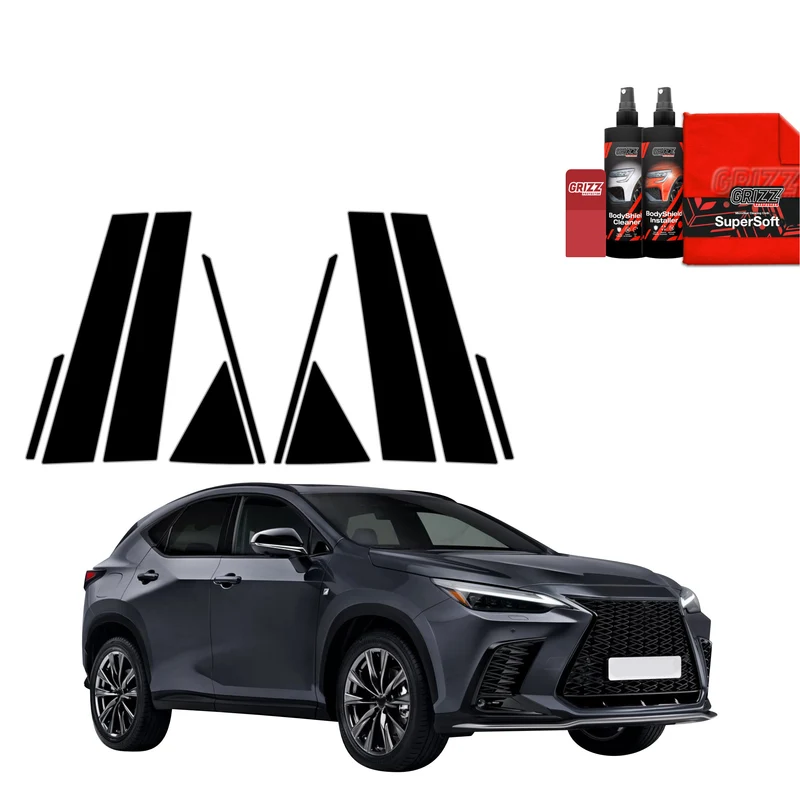10in1 Schwarze Grizz Protector schutzfolie für A-B-C-Säule - Lexus NX 350h (2021-2023)