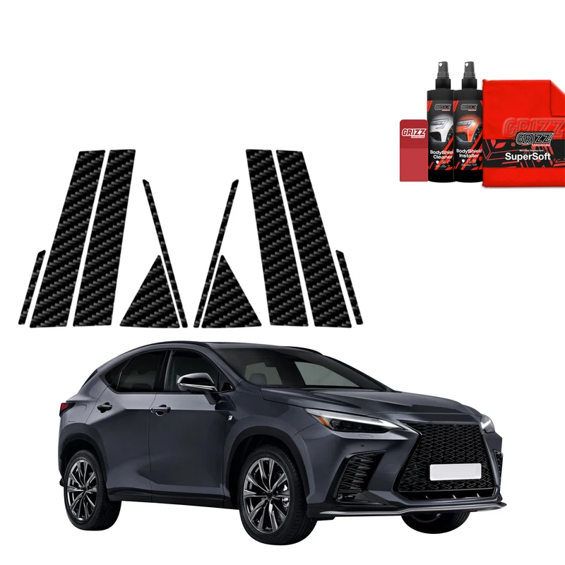 10in1 Kohlenstoff Schutzfolie Grizz Protector für A-B-C-Säule - Lexus NX 350h (2021-2023)