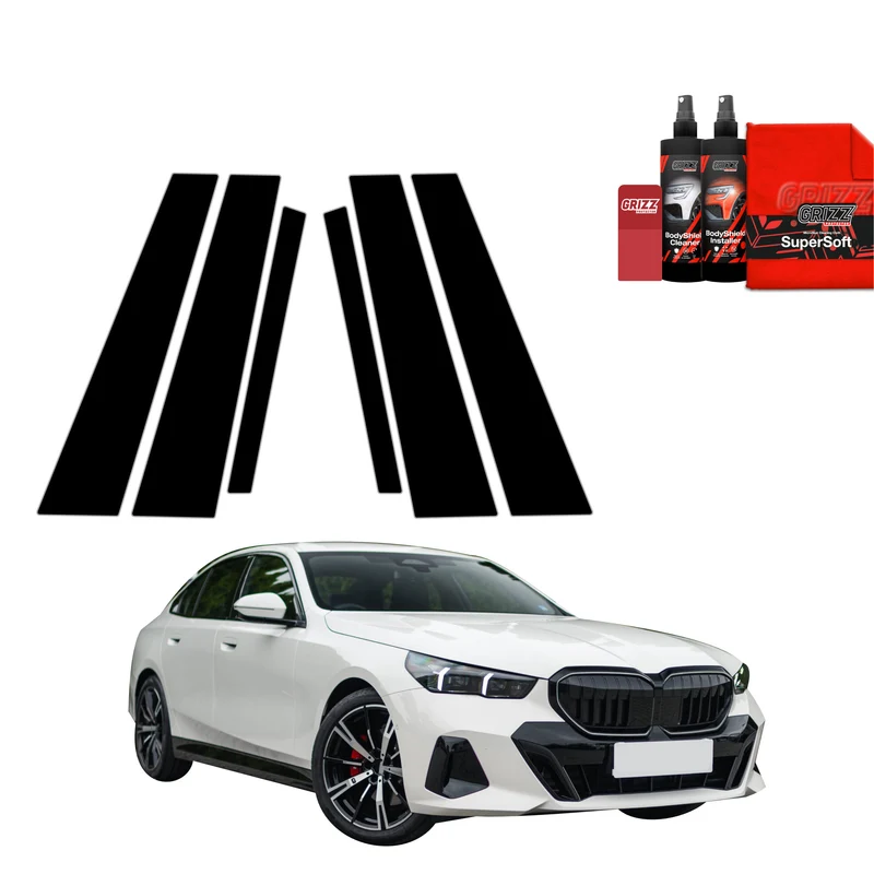 6in1 Schwarze Grizz Protector schutzfolie für B-C-Säule - BMW 5 Kombi G60 520d (2024-2026)