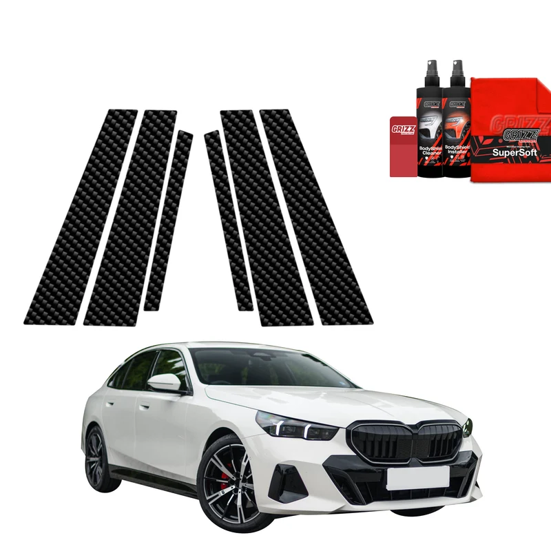 6in1 Kohlenstoff Schutzfolie Grizz Protector für B-C-Säule - BMW 5 Kombi G60 520d (2024-2026)