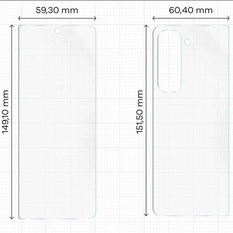 Hydrogel Folie für Display und Rückseite Bizon Film Hydrogel Pack für Galaxy Z Fold5, 2 Stück