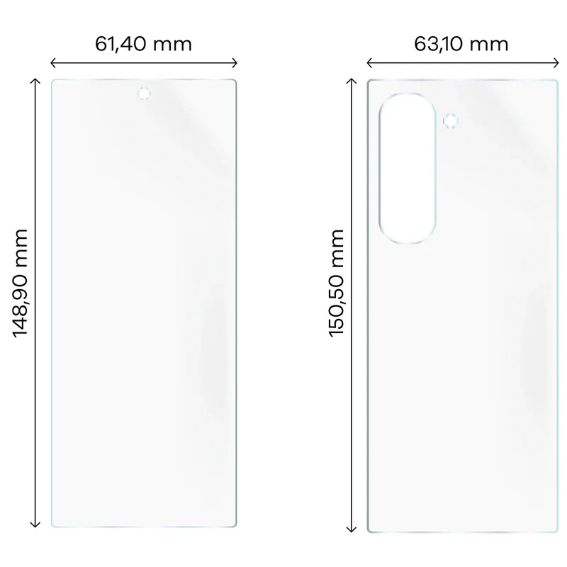 Hydrogel Folie für Display und Rückseite Bizon Film Hydrogel Pack für Galaxy Z Fold6, 2 Stück