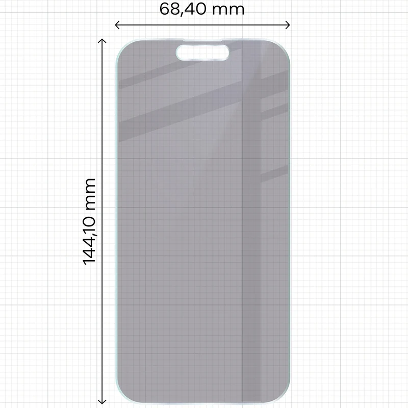 Hybridglas mit Privatschutzfilter für iPhone 14 Pro, Bizon Hybrid Shadow, Matt