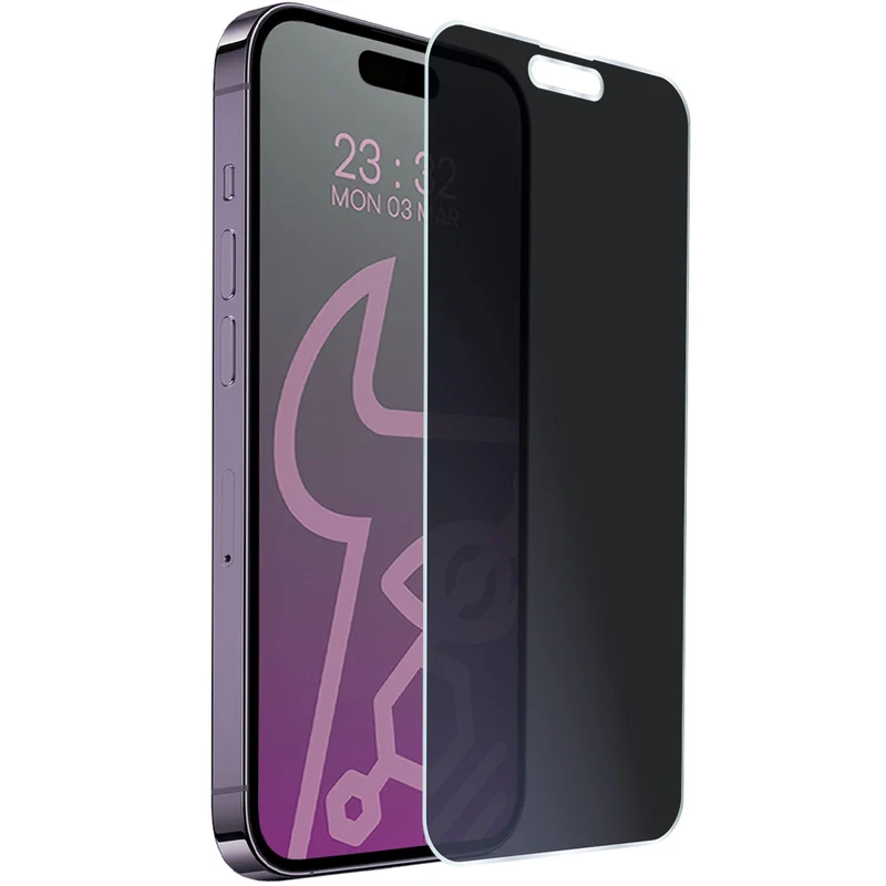 Hybridglas mit Privatschutzfilter für iPhone 14 Pro, Bizon Hybrid Shadow, Matt