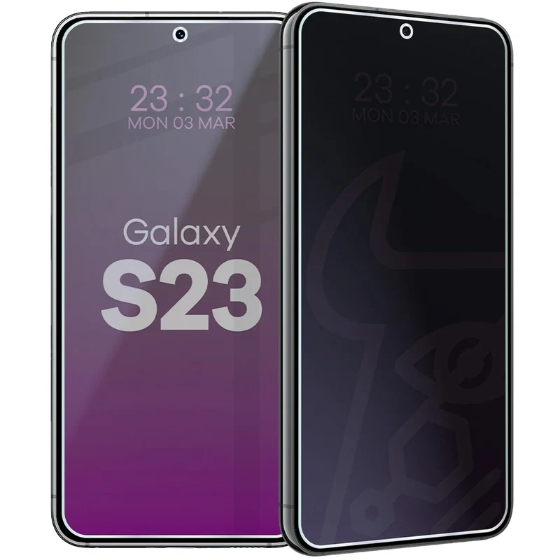 Hybridglas mit Privatschutzfilter für Galaxy S23, Bizon Hybrid Shadow, Matt