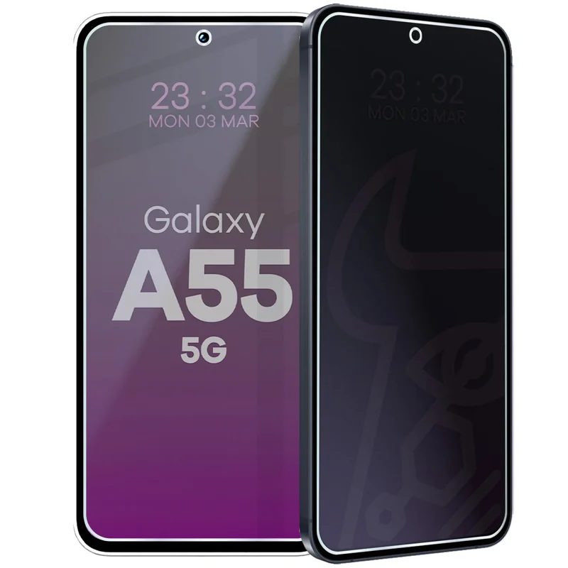 Hybridglas mit Privatschutzfilter für Galaxy A55 5G, Bizon Hybrid Shadow, Matt