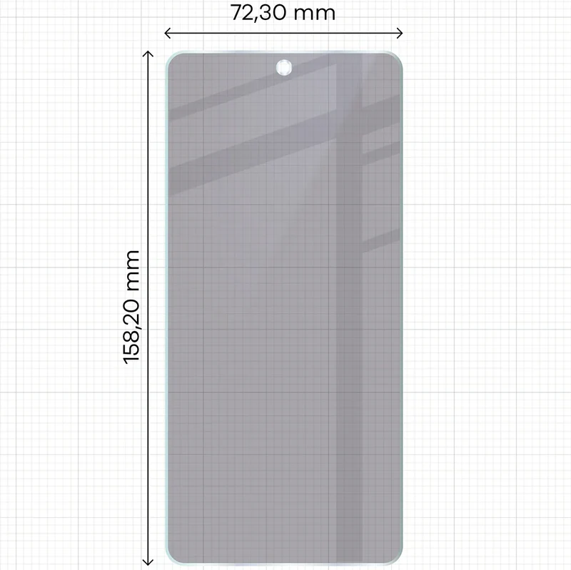Hybridglas mit Privatschutzfilter für Realme GT 7T, Bizon Hybrid Shadow, Matt
