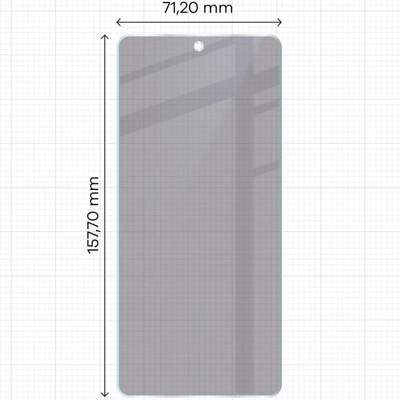 Hybridglas mit Privatschutzfilter für Oppo Reno13 F, Bizon Hybrid Shadow, Matt