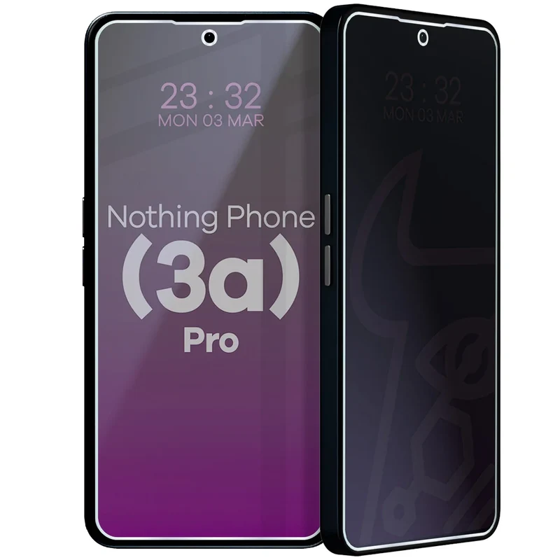 Hybridglas mit Privatschutzfilter für Nothing Phone (3a) Pro, Bizon Hybrid Shadow, Matt