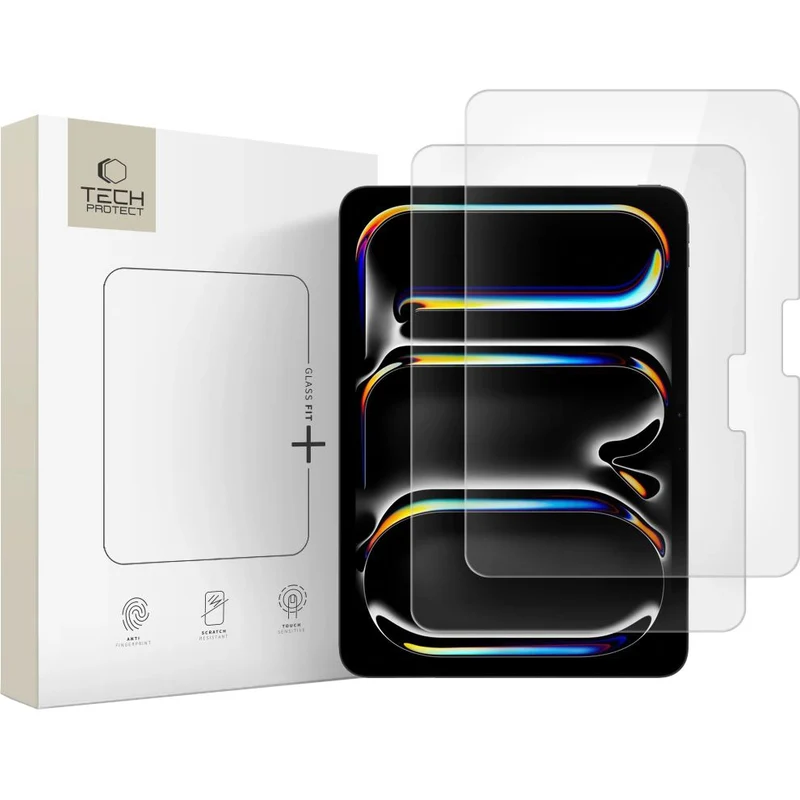 Gehärtetes Glas für iPad Air 13" M4/M3/M2, Pro 13" 2025 / 2024, Tech-Protect Glass Fit Plus, 2 Stück