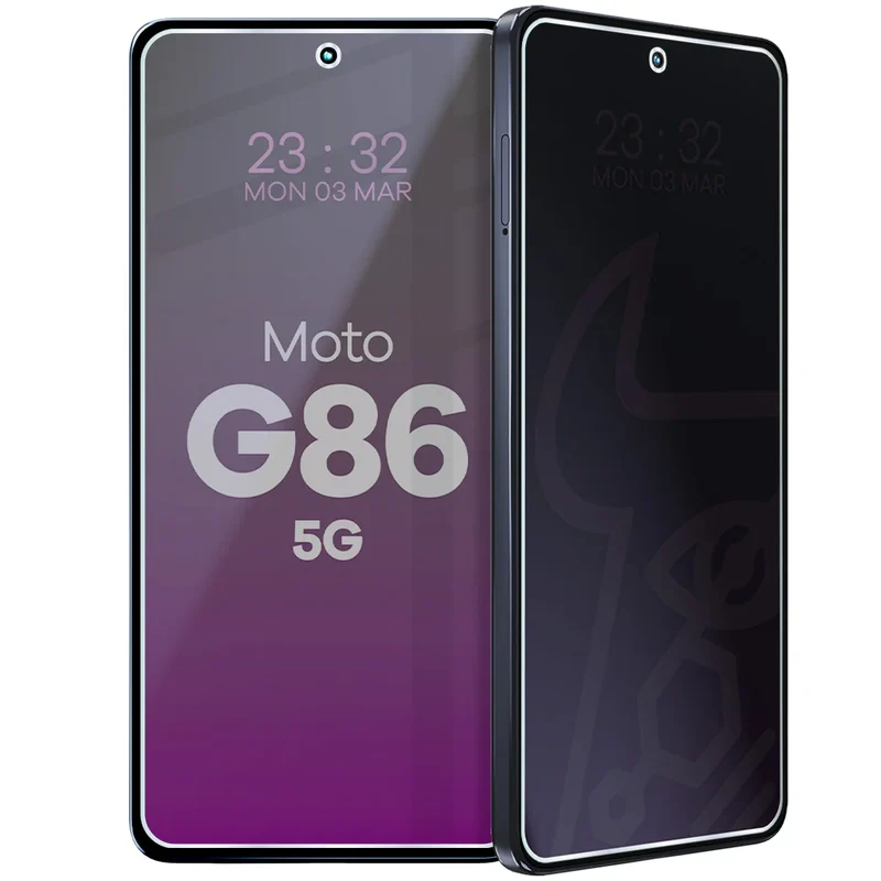 Hybridglas mit Privatschutzfilter für Motorola Moto G86 5G, Bizon Hybrid Shadow, Matt