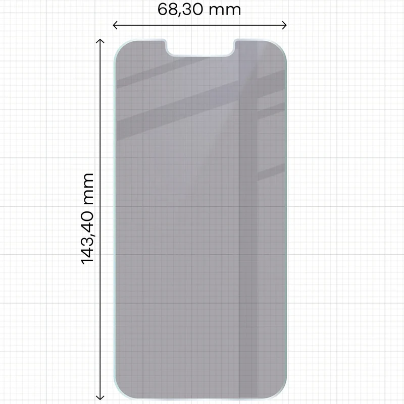 Hybridglas mit Privatschutzfilter für iPhone 14, Bizon Hybrid Shadow, Matt