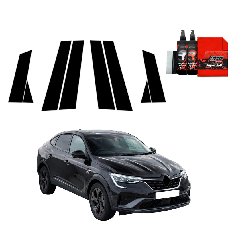 8in1 Schwarze Grizz Protector schutzfolie für B-C-Säule - Renault Arkana (2022-2026)