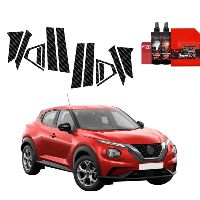 10in1 Kohlenstoff Schutzfolie Grizz Protector für B-Säule - Nissan Juke Facelift (2024-2026)