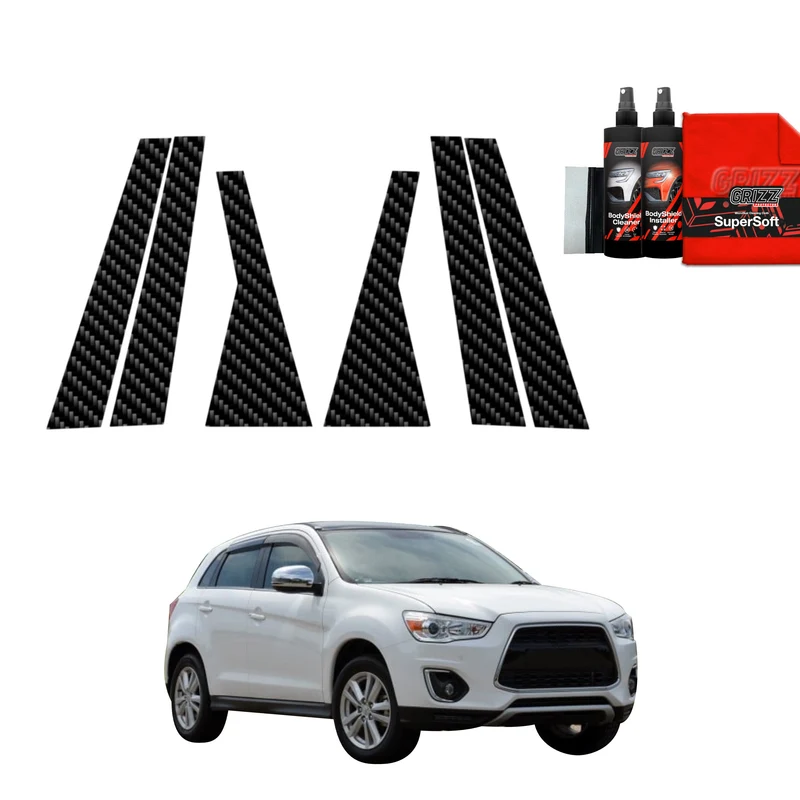 6in1 Kohlenstoff Schutzfolie Grizz Protector für B-C-Säule - Mitsubishi ASX (2010-2019)