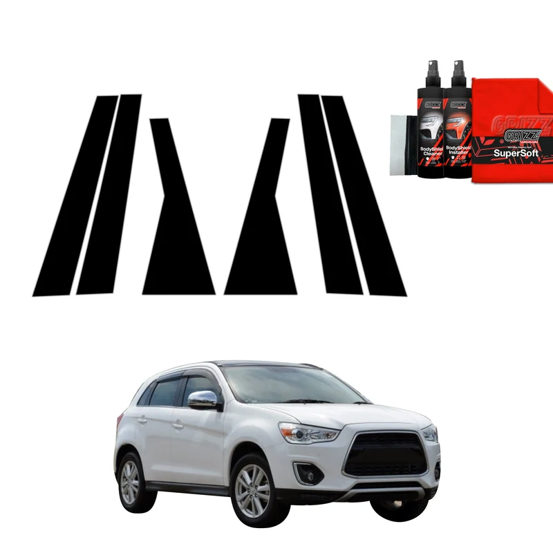 10in1 Schwarze Grizz Protector schutzfolie für B-C-Säule - Mitsubishi ASX (2010-2019)