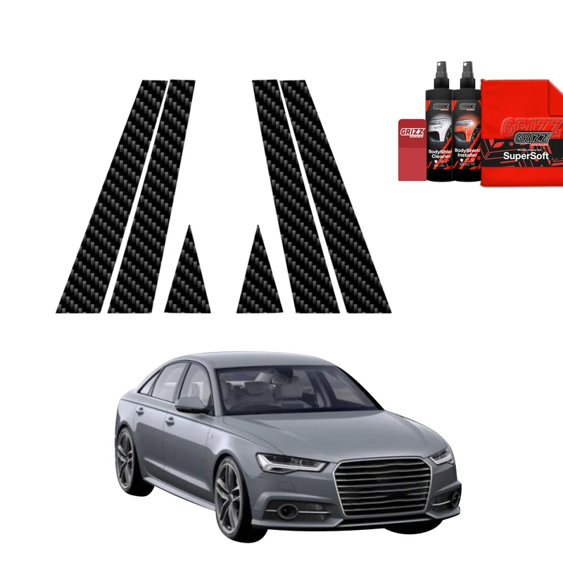6in1 Kohlenstoff Schutzfolie Grizz Protector für B-C-Säule - Audi A6 C7 Sedan (2011-2014)