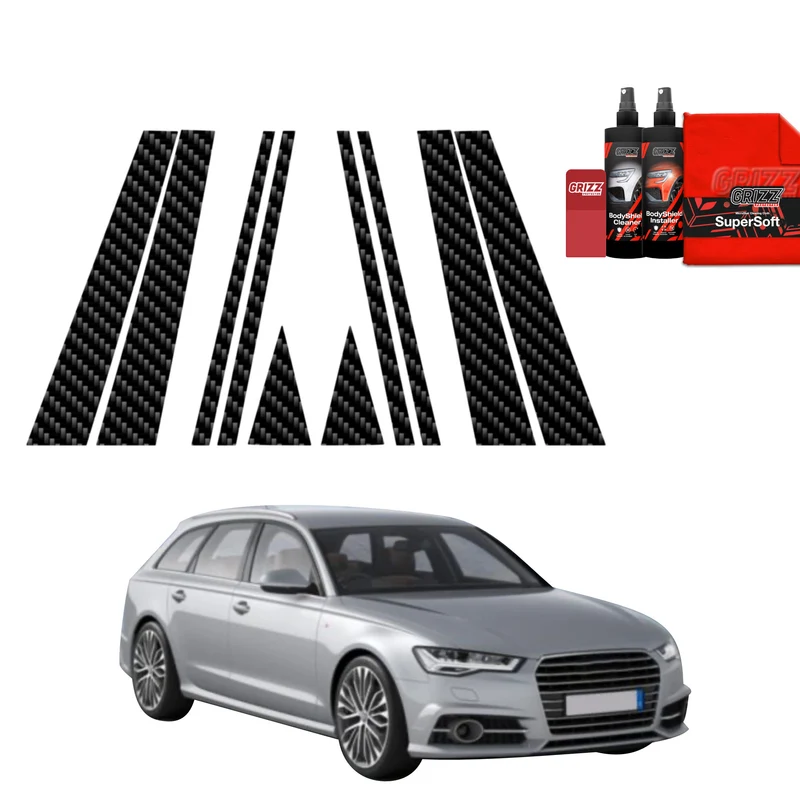 10in1 Kohlenstoff Schutzfolie Grizz Protector für B-C-Säule - Audi A6 C7 Avant Facelifting (2014-2018)