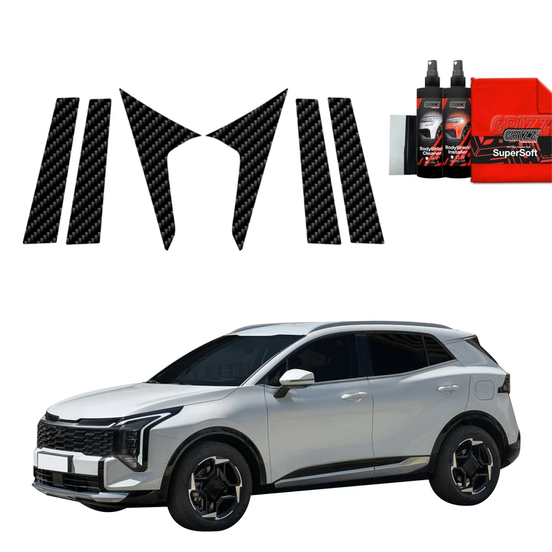 6in1 Kohlenstoff Schutzfolie Grizz Protector für B-C-Säule - Kia Sportage 5 Facelift (2025-2026)