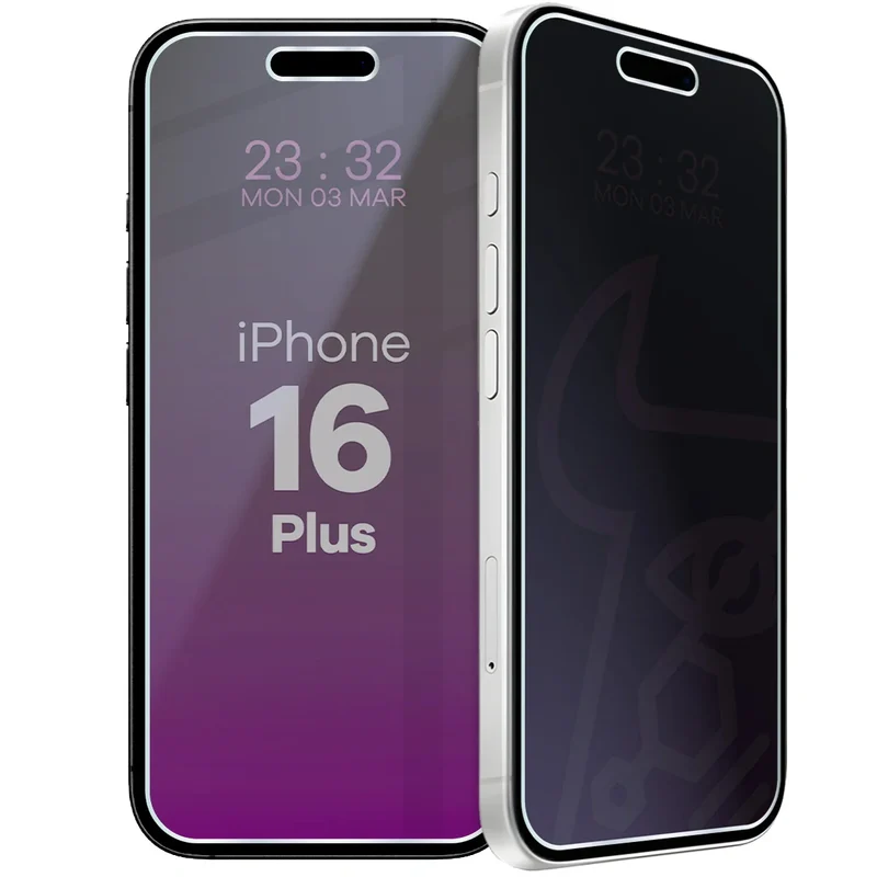 Hybridglas mit Privatschutzfilter für iPhone 16 Plus, Bizon Hybrid Shadow, Matt