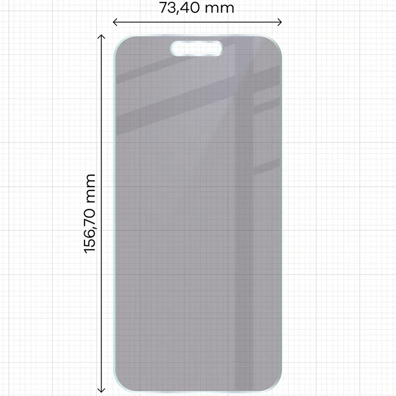 Hybridglas mit Privatschutzfilter für iPhone 16 Plus, Bizon Hybrid Shadow, Matt