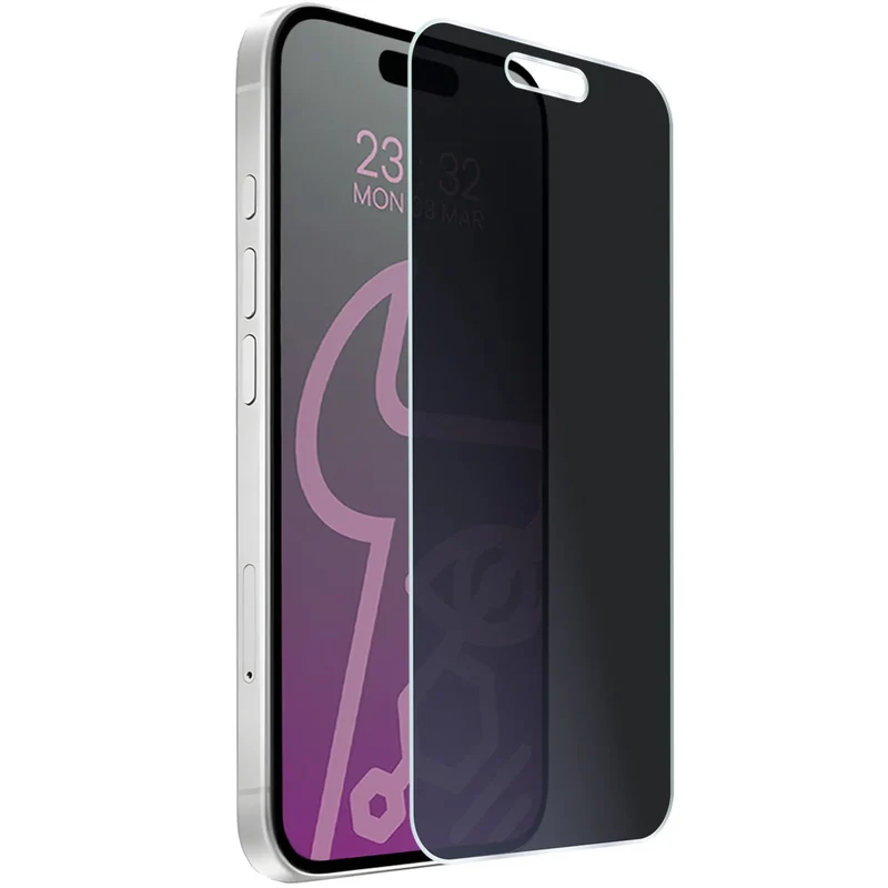 Hybridglas mit Privatschutzfilter für iPhone 16 Plus, Bizon Hybrid Shadow, Matt