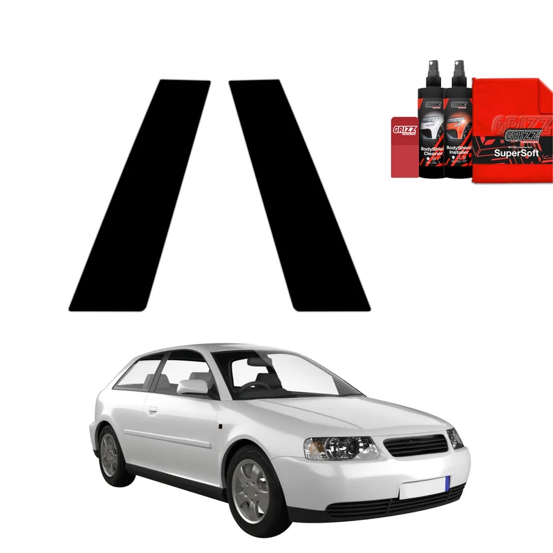 2in1 Schwarze Grizz Protector schutzfolie für B-Säule - Audi A3 8L Hatchback 3D (1996-2003)