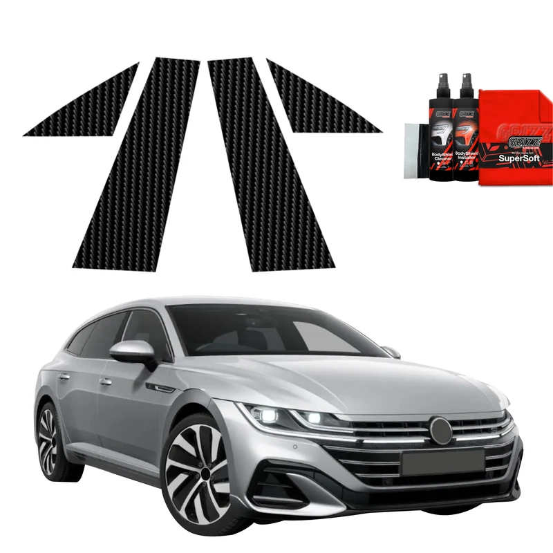 4in1 Kohlenstoff Schutzfolie Grizz Protector für A-B-Säule - Volkswagen VW Arteon (2024-2025)