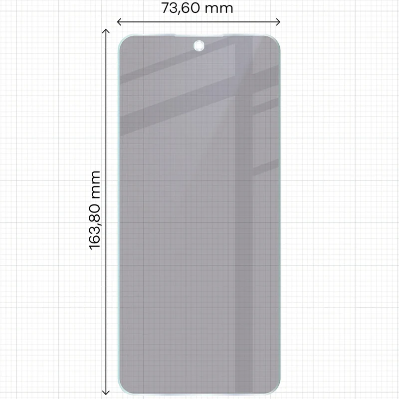 Hybridglas mit Privatschutzfilter für Honor X7d, Bizon Hybrid Shadow, Matt