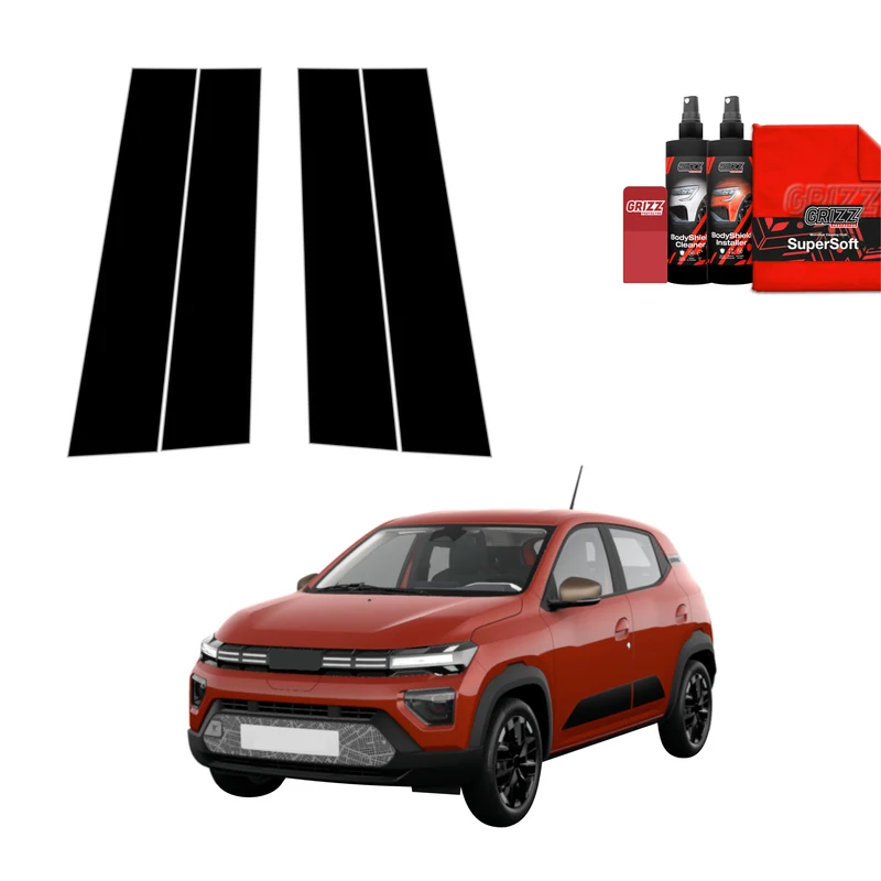 4in1 Schwarze Grizz Protector schutzfolie für B-Säule - Dacia Spring (2024-2026)