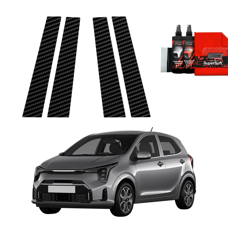 4in1 Kohlenstoff Schutzfolie Grizz Protector für B-Säule - Kia Picanto (2023-2026)